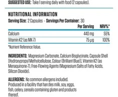 Applied Nutrition Calcium &amp; Vitamin K2 60 kaps.