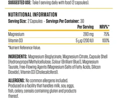 Applied Nutrition Magnesium &amp; Vitamin D3 60 kaps.
