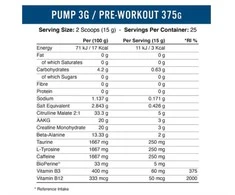 Applied Nutrition Pump 3G Original Pre Workout 375 g su kofeinu : Skonis - Vaisių punšo