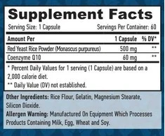 Haya Labs Co-Q10 60mg &amp; Raudona Yeast Rice 500 mg 60 kaps.