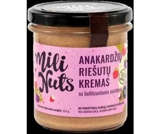Milinuts Mili Nuts Anakardžių riešutų kremas su liofilizuotomis avietėmis