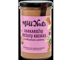 Milinuts Mili Nuts Anakardžių riešutų kremas su liofilizuotomis avietėmis