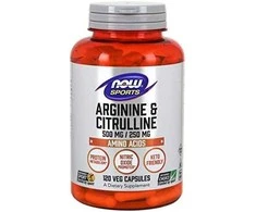 Now Foods Now Arginine 500 mg &amp; Citruline 250 mg 120 kaps.