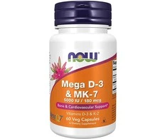 Now Foods NOW Mega D-3 MK-7 5000 IU 60 kaps.
