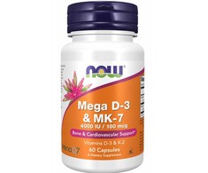 Now Foods Now Mega D3 K2 MK7 4000 IU 60 kaps.