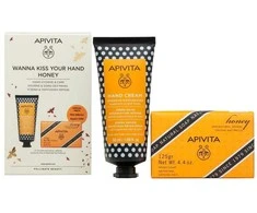 "Apivita" medaus rankų kremas 50g + natūralus kietasis muilas 125g