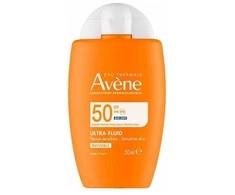 Avene Ultra Fluid Invisible Sunscreen Spf50 veido kremas nuo saulės, 50 ml