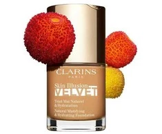 „Clarins Skin Illusion Velvet“ (natūralus matinį efektą suteikiantis ir drėkinamasis makiažo pagrindas), 30 ml, 114N
