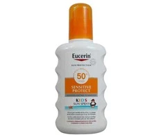 Eucerin Sun Sensitive Protect Kids SPF 50+ Purškiklis apsauginis purškiklis nuo saulės vaikams, 200 ml