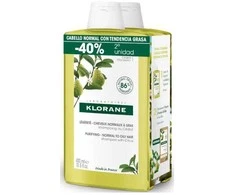 Klorane A LA CIDRA champú ligero para cabello normal/graso duo 2 x 400 ml