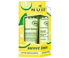 Set Nuxe: Sweet Lemon, Moisturizing, Hand Kreminis, 30 ml + Sweet Lemon, Lūpų balzamas, 4 g