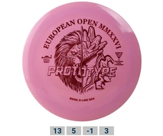 Diskgolfo diskas Distance Driver S-LINE SWIRL DD4 European Open 2026 Fundraiser Raudona/Baltas