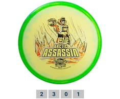 Diskgolfo diskas Putter C-Line Metalflake Horizon P2x Arctic Assassin Challenge Geltona