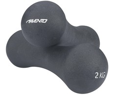Schreuders Sport Hanteliai vinil. AVENTO 42DB PU 2x2kg Pilkas