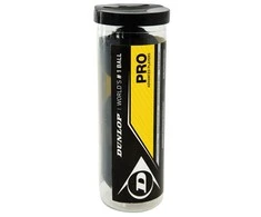 Dunlop Skvošo kamuoliukas Pro 3-tube, 2gelt.taš,PSA/WSA