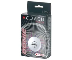 Stalo teniso kamuoliukai DONIC P40+ Coach 1žv. 6vnt Baltas