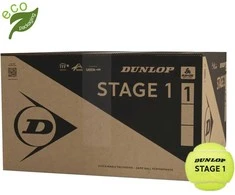 Teniso kamuol. DUNLOP STAGE 1 Žalias 18x4PET BOX ITF