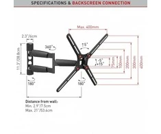 Laikiklis BARKAN BM343LP 13"-65" lygiam/lenktam TV, 4 lankstų, sieninis, prailgintas