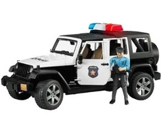 BRUDER policijos džipas Wrangler, su policininku ir priedais, 2526