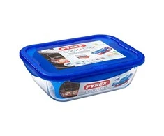 Pyrex 283PG00/7044, Troškintuvas kepimui, Stačiakampis, Stiklas, Plastikas, Skaidrus, -20 - 240 °C