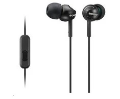 Į ausis įdedamos ausinės Sony MDR-EX110AP su mikrofonu, Juodos