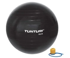 Tunturi Gymball Mankštos kamuolys su pompa 90cm, juodas