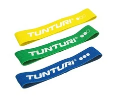 Mini treniruočių juostos TUNTURI CENTURI TEXTILE RESISTANCE BAND RINKINYS, 3 vnt.