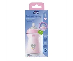 Chicco Buteliukas plastikowa NaturalFeeling rožinė 350ml 6m+