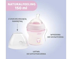 Chicco Buteliukas plastikowa NaturalFeeling rožinė 150ml 0m+