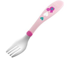 CHICCO CUTLERY metalinė šakutė ir SPOON smėlio spalvos