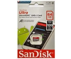 Atminties kortelė SANDISK Ultra Micro SDXC 64GB 100MB/s 10 klasė UHS-I