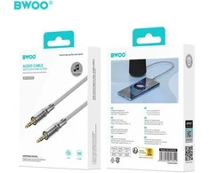 Audio adapteris Bwoo (AUX075) 3,5mm į 3,5mm (p-p) pilkas