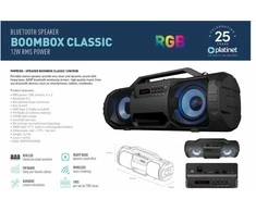 Bluetooth nešiojamas garsiakalbis Platinet (PMPB350) Boombox Classic (12W, RGB) juodas