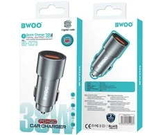 Įkroviklis automobilinis Bwoo (CC73) (1xUSB; 1xUSB-C; 38W) juodas
