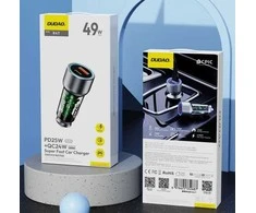 Įkroviklis automobilinis Dudao (R4T) (1xUSB-C; 1xUSB; 30W) pilkas