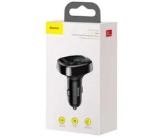 Įkroviklis automobilinis + FM transmiteris BASEUS (S-09A) (2xUSB) juodas