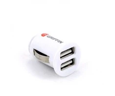 Įkroviklis automobilinis GRIFFIN su USB jungtimi (2xUSB 1A) baltas