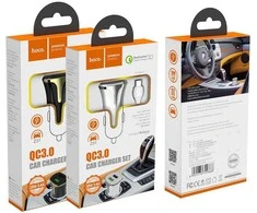 Įkroviklis automobilinis Hoco Z31 USB + "lightning" QuickCharge (3.0A) juodas