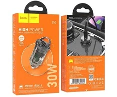 Įkroviklis automobilinis Hoco Z53 30W (USB-C) juodas