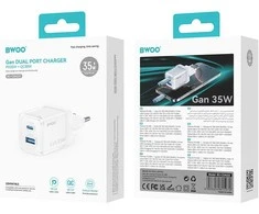 Įkroviklis Bwoo (CDA222) (1xUSB-C; 1xUSB 35W) baltas