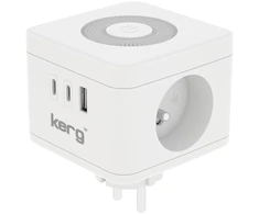 KERG SMART – 2 LIZDŲ MAITINIMO LIZDAS + USB-A+USB-C ĮKROVIKLIS + LED ŠVIESELĖ 16A/250V~ M02730