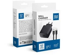 BlueStar Įkroviklis Blue Star (TFB-TC-20W) + "USB-C (Type-C) to Lightning Cable" (1xUSB-C 20W) juodas