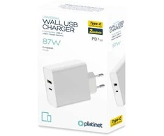 Įkroviklis Platinet (PLCUPD87W) (1xUSB-C; 1xUSB) 87W baltas
