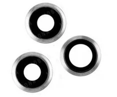 iPhone 11 Pro/11 Pro Max kameros stikliukas su rėmeliu Sidabrinis (3pcs) ORG