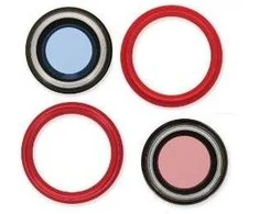 iPhone 14/14 Plus kameros stikliukas su rėmeliu Raudona (2pcs) ORG