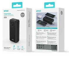 Išorinė baterija POWER BANK Bwoo (BO-P64) 30000mAh (2xUSB; 1xUSB-C; 22,5W) juoda