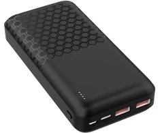 Išorinė baterija POWER BANK Platinet SOLAR 10000mAh (2xUSB; 1xUSB-C; 3A) juoda
