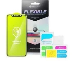 LCD apsauginis stikliukas Bestsuit Flexible Hybrid Glass 5D Apple iPhone 14 Pro pritaikytas dėklui juodas