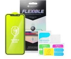 LCD apsauginis stikliukas Bestsuit Flexible Hybrid Glass 5D Apple iPhone 14/13/13 Pro pritaikytas dėklui juodas