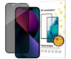 LCD apsauginis stikliukas "Wozinsky Privacy 5D Full Glue" Apple iPhone 14/13/13 Pro pritaikytas dėklui Anti Spy